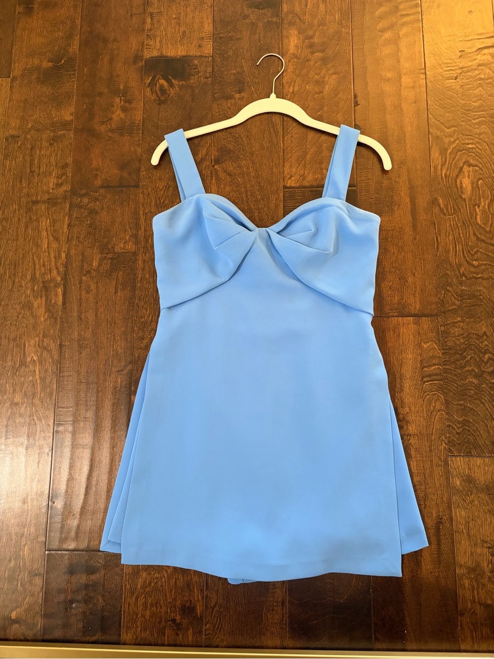 Amanda Uprichard Sky Blue Bow-Front Mini romper